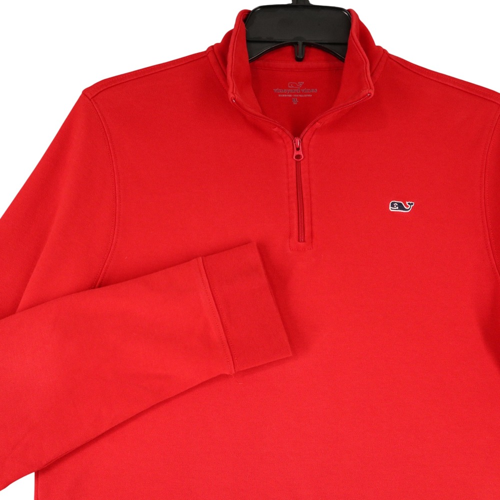 Vineyard Vines Pullover Boys XL Red Pima Cotton‎ Quarter Zip School Casual